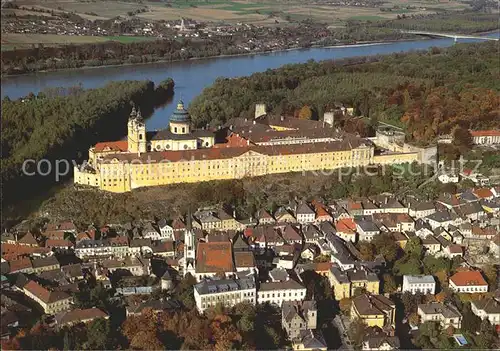 Melk Donau Stift Fliegeraufnahme Kat. Melk Wachau