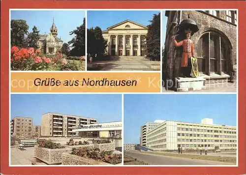 Nordhausen Thueringen Meyenburg Museum Stadttheater Roland Statue Neubaugebiet Krankenhaus Kat. Nordhausen Harz