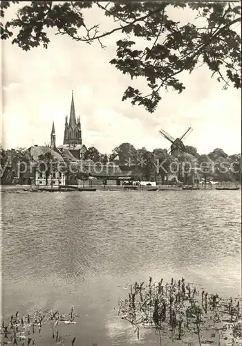 Werder Havel Partie am Fluss Kirche Windmuehle Kat. Werder