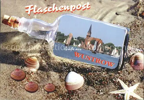 Wustrow Ostseebad Flaschenpost Muscheln Segelboote Kirche Kat. Ostseebad Wustrow