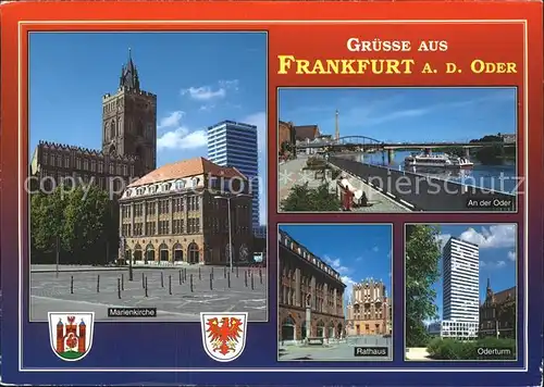 Frankfurt Oder Marienkirche Bruecke Rathaus Oderturm Kat. Frankfurt Oder