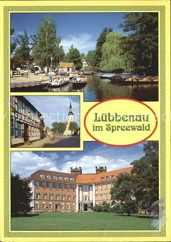 Luebbenau Spreewald Hafen Rathaus Kirche Schloss Kat. Luebbenau