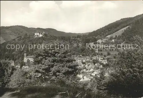 Leutenberg Thueringen Panorama Blick von der Gustav Fehler Hoehe Schloss Friedensburg Kat. Leutenberg