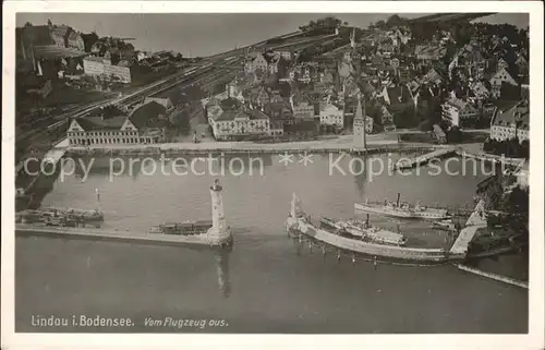 Lindau Bodensee Fliegeraufnahme Hafen Kat. Lindau (Bodensee)