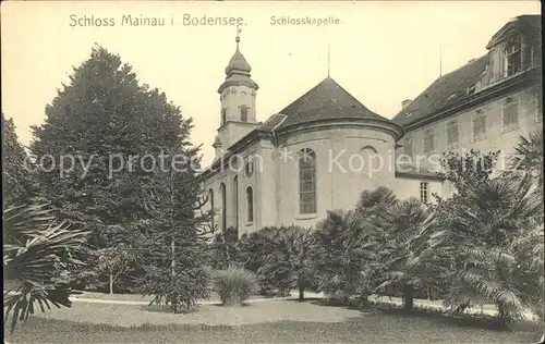 Insel Mainau Schloss mit Kapelle Kat. Konstanz Bodensee