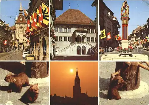 Bern BE Kaefigturm Rathaus Samsonbrunnen Muenster Baerengraben Kat. Bern