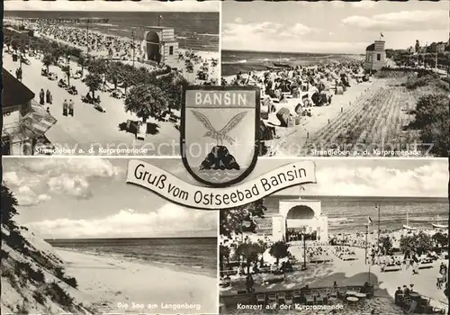 Bansin Ostseebad Strandleben Kurpromenade See am Langenberg Konzertpavillon Kat. Heringsdorf