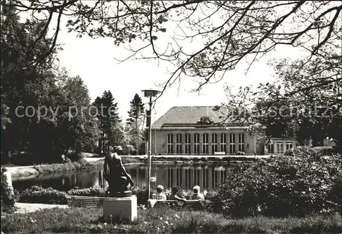 Bad Brambach Festhalle Skulptur Teich Kat. Bad Brambach