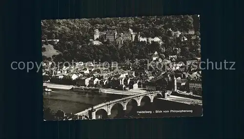 Heidelberg Neckar Blick vom Philosophenweg Kat. Heidelberg