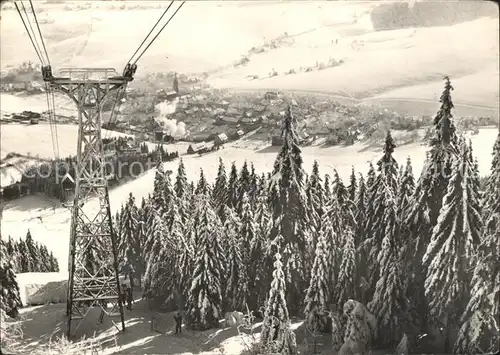 Oberwiesenthal Erzgebirge Winterpanorama Blick vom Fichtelberg Bergbahn Kat. Oberwiesenthal