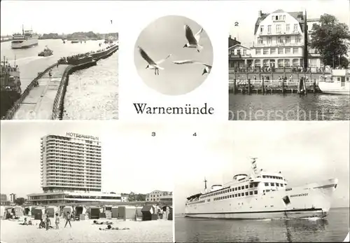 Warnemuende Ostseebad Faehrschiff Cafe Bar Atlantic Alter Strom Interhotel Neptun Moewen Kat. Rostock