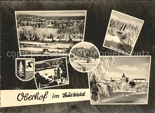 Oberhof Thueringen Winterpanorama Skisprungschanze Ferienheim Bobbahn Wintersportplatz Kat. Oberhof Thueringen