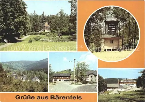 Baerenfels Erzgebirge Park Glockenspiel Meissner Porzellan Milchbar FDGB Erholungsheim Kat. Altenberg