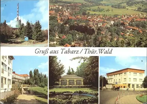 Tabarz Gr Inselsberg Blick vom Zimmerberg FDGB Erholungsheim Theo Neubauer Lesehalle HOG Tabarzer Hof Kat. Tabarz Thueringer Wald