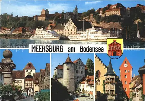 Meersburg Bodensee Teilansicht Faehre Stadttor Meersburg Erker Kat. Meersburg