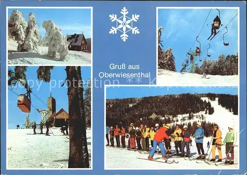 Oberwiesenthal Erzgebirge Winteridyll Fichtelberg Schwebebahn Aussichtsturm Sessellift Skikurs Kat. Oberwiesenthal