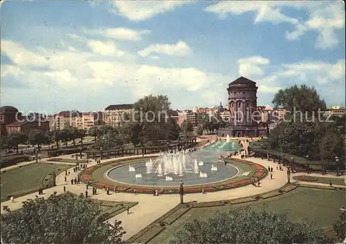 Mannheim Am Wasserturm Wasserspiele Kat. Mannheim