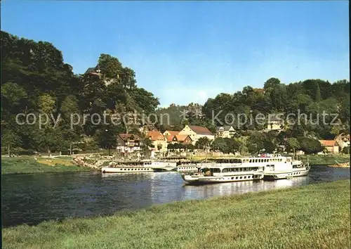 Rathen Saechsische Schweiz Elbe Dampferanlegestelle Kat. Rathen Sachsen