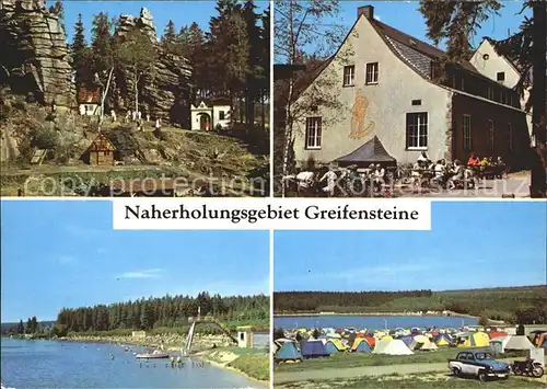 Ehrenfriedersdorf Erzgebirge Naherholungsgebiet Greifensteine Naturtheater Konsum Gaststaette Berghaus Freibad Stauweiher Zeltplatz Kat. Ehrenfriedersdorf