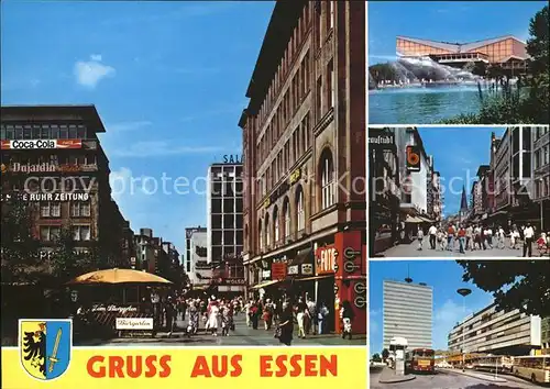 Essen Ruhr Fussgaengerzone Schwimmbad Halle Busbahnhof Kat. Essen