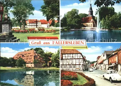 Fallersleben Denkmal Schloss Schwanenteich Strassenpartie Kat. Wolfsburg