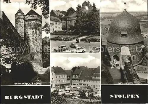 Stolpen Burg Johannisturm Ringweg Markt Schoesserturm Bergstadt Kat. Stolpen