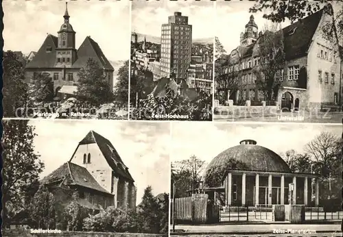 Jena Marktplatz Rathaus Zeiss Hochhaus Universitaet Schillerkirche Zeiss Planetarium Kat. Jena