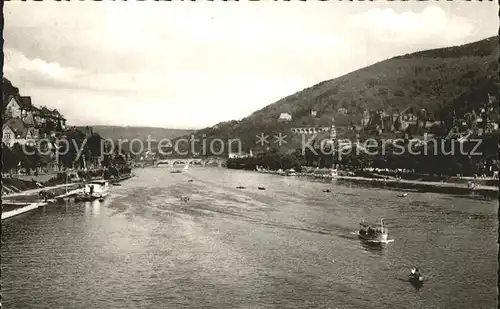 Heidelberg Neckar Blick von der Friedrichsbruecke Kat. Heidelberg