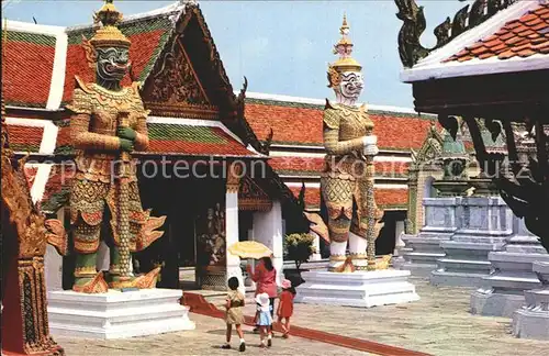 Bangkok Wat Phra Keo Guards Guarding  Kat. Bangkok