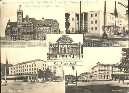 Karl Marx Stadt Rathaus Bahnhof Stadtbad  Kat. Chemnitz