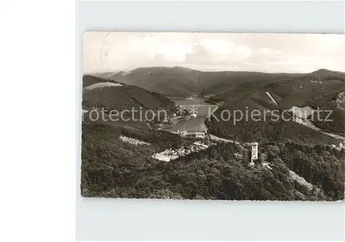 Bad Lauterberg Fliegeraufnahme mit Bismarckturm und Odertalsperre Kat. Bad Lauterberg im Harz