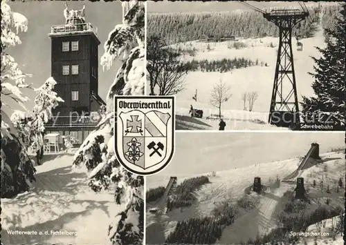 Oberwiesenthal Erzgebirge Fichtelberg Wetterwarte Schwebebahn Sprungschanzen Kat. Oberwiesenthal