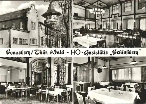 Sonneberg Thueringen HO Gaststaette Schlossberg Saal Bar Jaegerzimmer Kat. Sonneberg