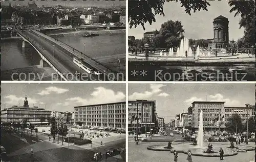 Mannheim Kurpfalzbruecke Innenstadt Wasserspiele Wasserturm Paradeplatz Plankenblick Kat. Mannheim