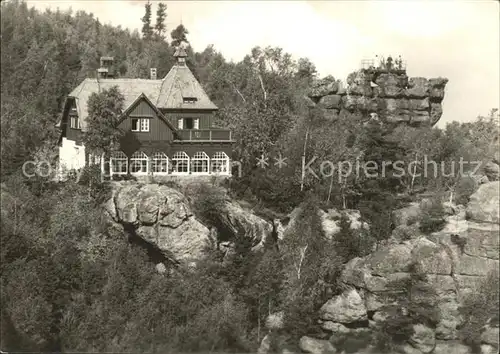 Oybin Toepferbaude Lochstein Felsentor Kat. Kurort Oybin