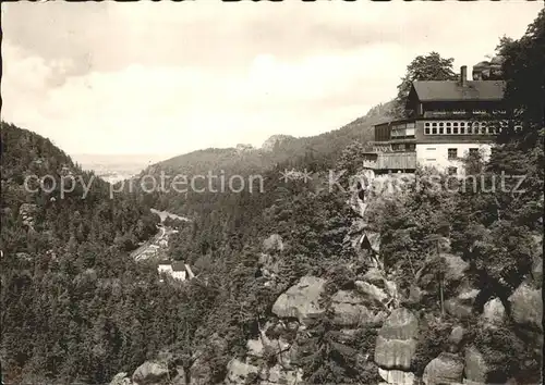 Oybin Gebirge Burgruine Tal Teufelsmuehle Bergwirtschaft Kat. Kurort Oybin