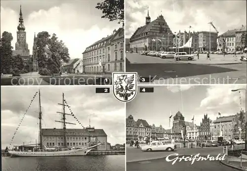 Greifswald Mecklenburg Vorpommern Rubenow Platz Seesportschule Segelschulschiff Wilhelm Pieck Platz der Freundschaft  Kat. Greifswald