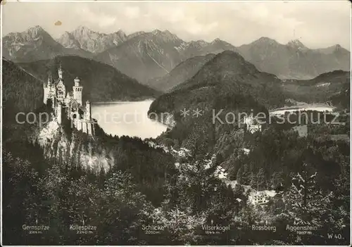 Schloss Neuschwanstein Gernspitze Kollespitze Schlicke Vilserkoegel Kat. Fuessen