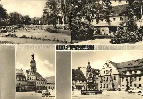 Pulsnitz Sachsen Walkmuehlenbad Heilstaette Rathaus Platz der Befreiung  Kat. Pulsnitz