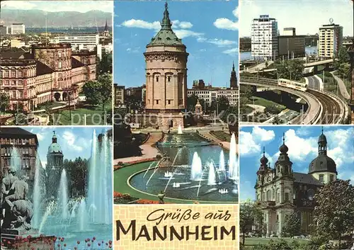 Mannheim Schloss Wasserturm Hafen Friedrichsplatz Jesuitenkirche Kat. Mannheim