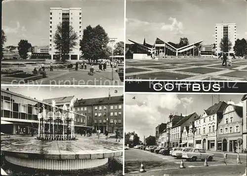 Cottbus Altmarkt Springbrunnen Jenny Marx Buchhandlung  Kat. Cottbus