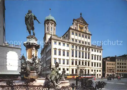 Augsburg Rathaus Augustusbrunnen  Kat. Augsburg