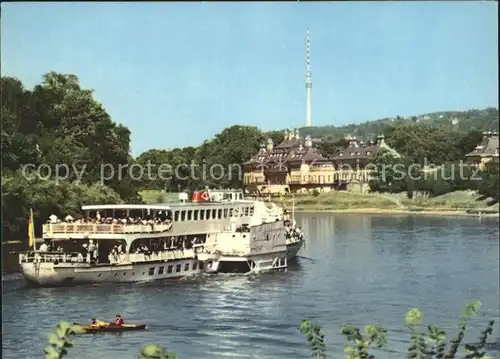 Pillnitz Schloss Fernsehturm Schiff  Kat. Dresden