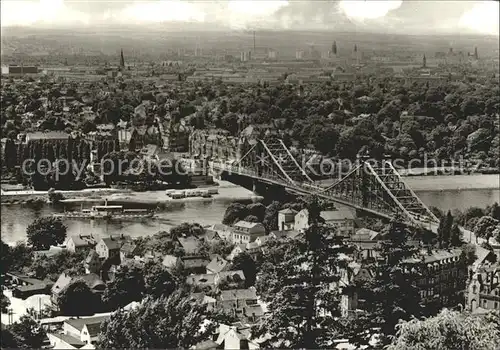 Dresden Blick von den Loschwitzhoehen Kat. Dresden Elbe