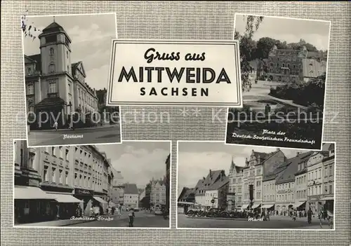 Mittweida Postamt Platz der DSF Rochlitzer Str Markt Kat. Mittweida