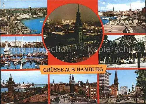 Hamburg Jungfernstieg Alster Seglerhafen Landungsbruecken Rathaus Altstadt Kirche Kat. Hamburg