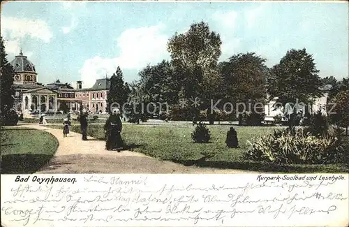 Bad Oeynhausen Kurpark Solbad und Lesehalle Kat. Bad Oeynhausen