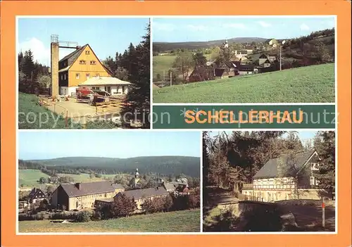 Schellerhau Frienheim Richtkrone Panorama mit Kahleberg FDGB Casino Ferienheim Glueckspilz Kat. Altenberg