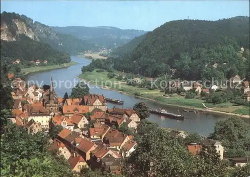 Wehlen Sachsen Panorama Elbepartie Kat. Wehlen