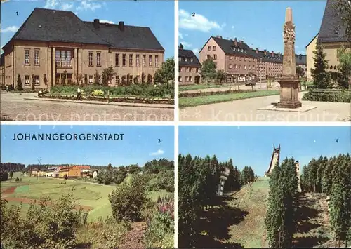 Johanngeorgenstadt Kulturhaus Karl Marx Postsaeule Ferienheime Schwefelwerk Erzgebirgsschanze Kat. Johanngeorgenstadt